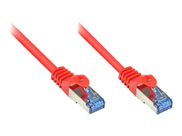 ALCASA Elektronik CAT 6a Cable - 1m RJ-45 to RJ-45 - SFTP, PiMF - Halogen-free, Molded, No Hook - Red