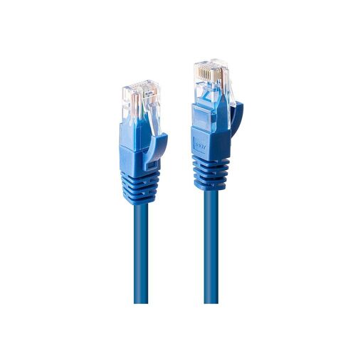 Cable de conexión Lindy RJ-45 a RJ-45 - 1 m - UTP CAT6 - moldeado, sin gancho, bloqueado - azul