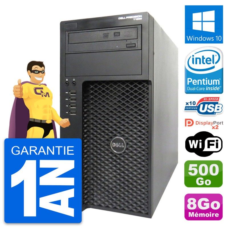 Dell Precision T1650 MT Desktop PC - Intel G2020, 8GB RAM, 500GB HDD, Windows 10, WiFi