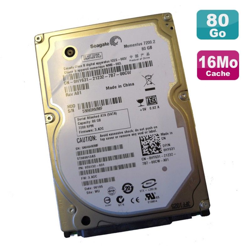 Seagate Momentus 7200.2 80GB 2.5inch SATA Hard Drive