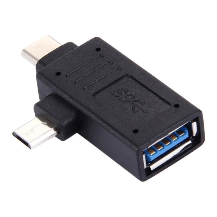 GOGOU Cable - USB-C to Type-C and Micro USB 3.0 Adapter (Black)
