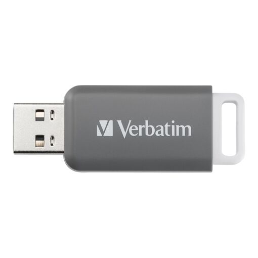 Verbatim DataBar USB Flash Drive - 128GB - USB 2.0 - Grey