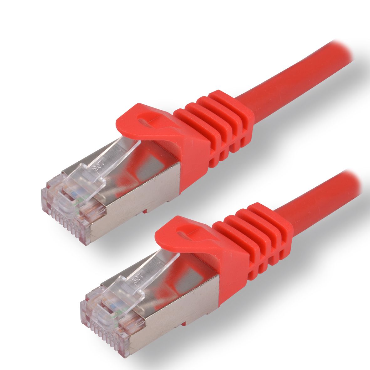 MCL RJ-45 (M) to RJ-45 (M) Cable - 2m - 6.2mm - SFTP - CAT 7 - Halogen-Free, Molded, Without Hook - Red