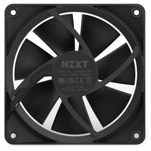 Ventilador NZXT F120 RGB para PC de 12 cm Negro 1 unidad