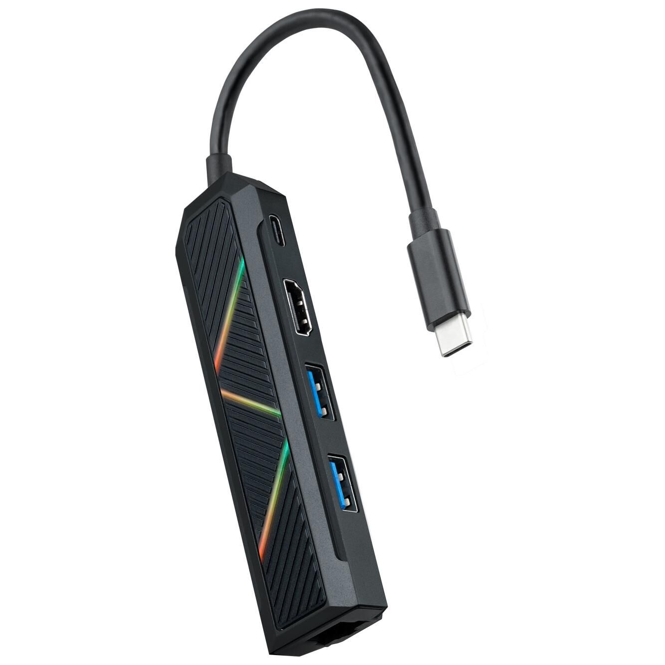NanoCable Type-C Docking Station with USB 3.2 Gen 1 (3.1 Gen 1) Cable - Black
