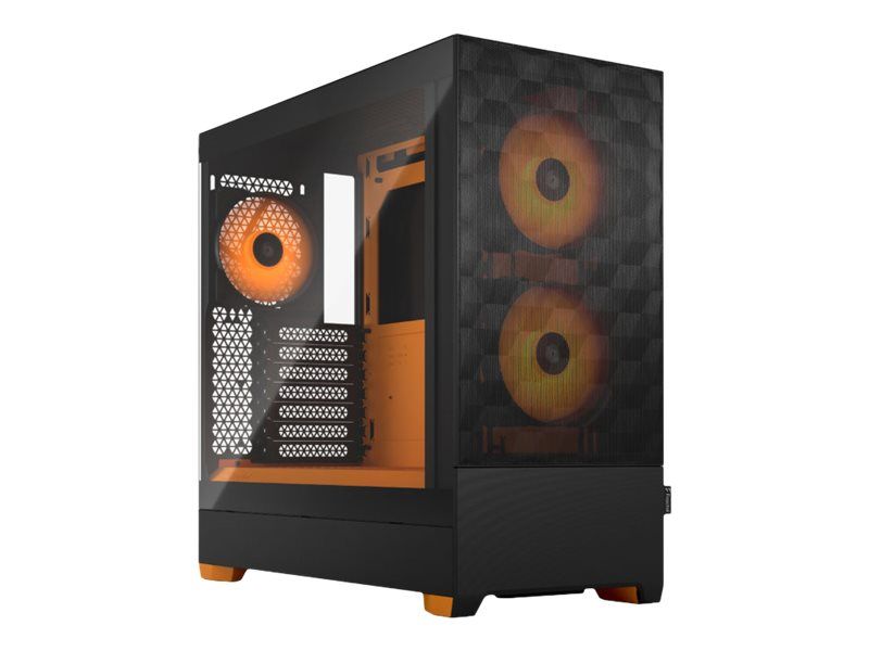 Fractal Design Pop Air RGB Case - Tour - ATX - Tempered Glass Side Panel - No Power Supply (ATX) - Orange, Clear Tinted - USB/Audio - for Fractal Design Model D, Type D