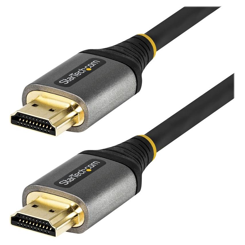 Câble HDMI StarTech de 50 cm certifié premium - Haute vitesse 4K60Hz - Avec Ethernet - Mascul à masculin - Blindé - Gris noir - Passif, compatible 4K60Hz (3840 x 2160)