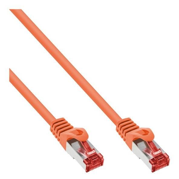INTOS ELECTRONIC RJ-45 (M) to RJ-45 (M) Connectors - 2m - Shielded Twisted Pair (SSTP) - CAT 6 - Molded - Orange