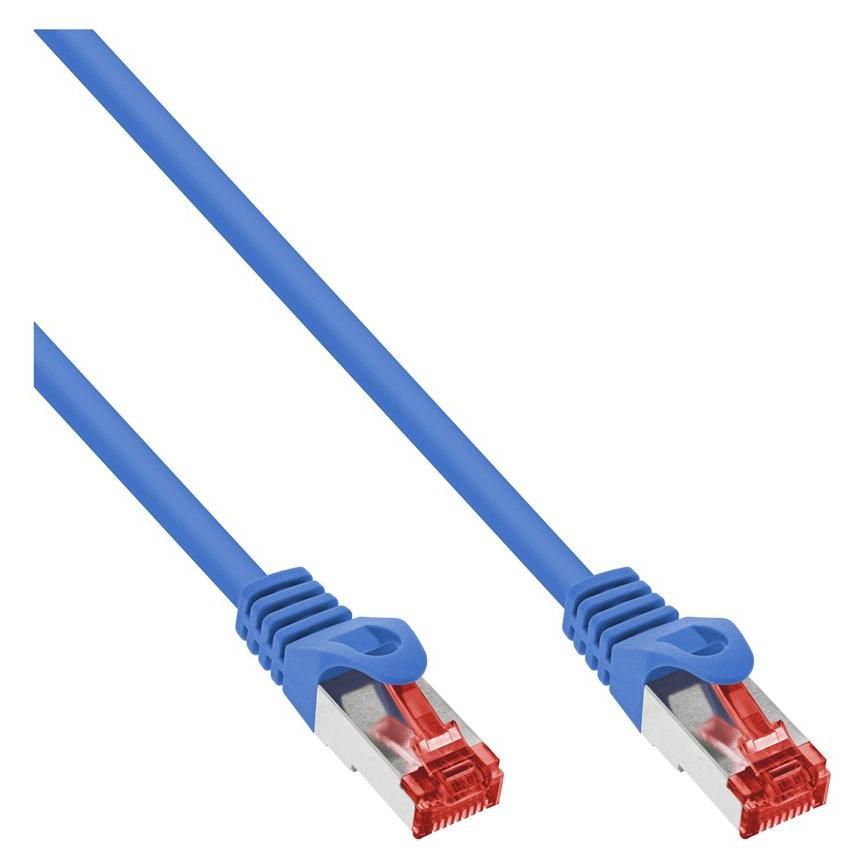 INTOS ELECTRONIC CAT 6 SSTP Twisted Pair Cable, 2m, RJ-45 (M) to RJ-45 (M), Blue