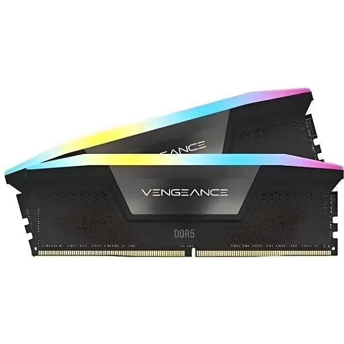 Kit de Memoria Corsair Vengeance RGB DDR5 - 32GB (2x16GB) - 5200MHz / PC5-41600 - CL40 - 1.25V - Negro