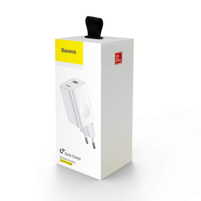 Baseus Travel Charger Quick Charger (White, EU)