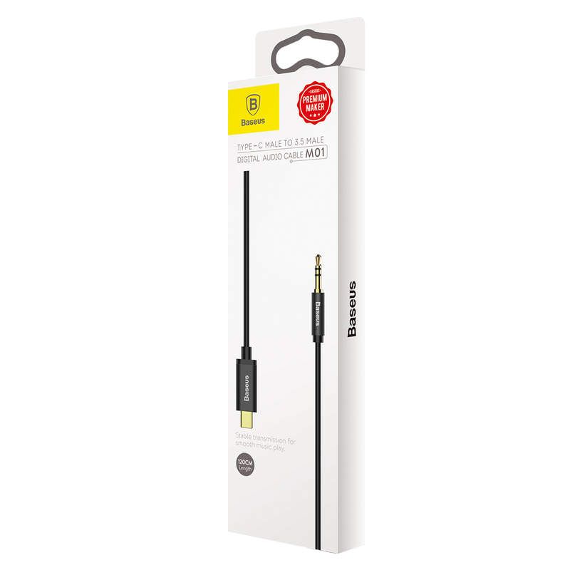 Baseus Type-C to 3.5mm Audio Cable, Black