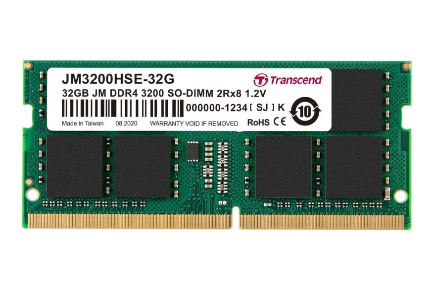 Transcend JetRAM 32GB DDR5 Module (288-pin DIMM, 4800MHz, CL40, 1.1V, ECC)
