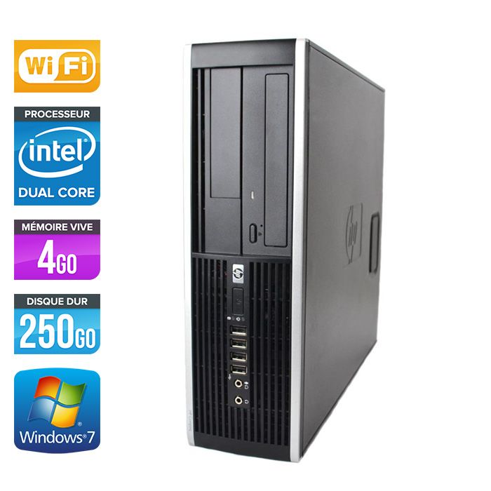 HP Elite 8300 SFF - Intel Pentium G870 / 3.10 GHz - RAM 4GB - 250GB HDD - DVD - Gigabit Ethernet - Wifi - Windows 7 Professional