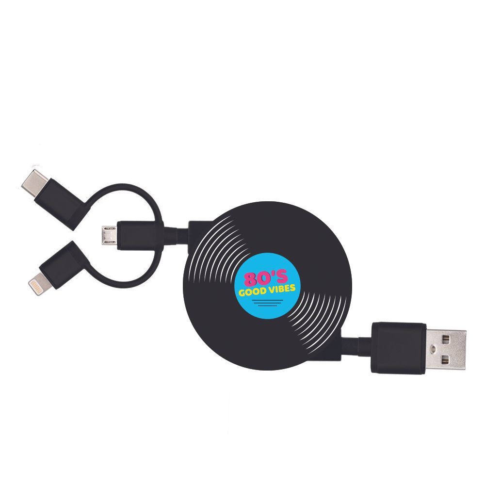 Cable trío Yello Koko USB a USB-C/Micro/Lightning 1M de vinilo