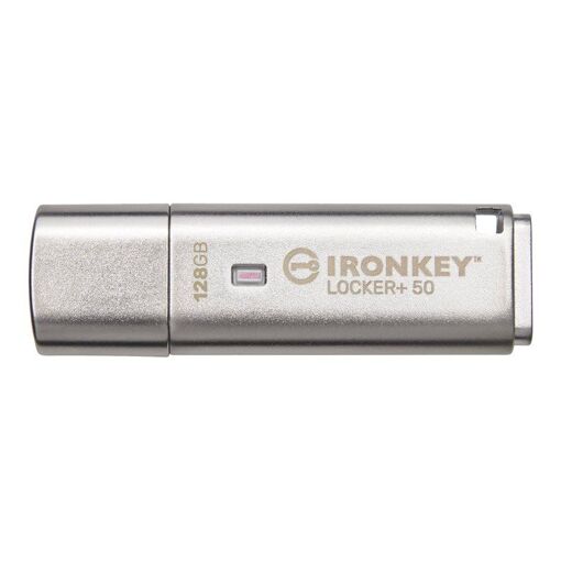Kingston IronKey Locker+ 50 - USB Key - Encrypted - 128GB - USB 3.2 Gen 1
