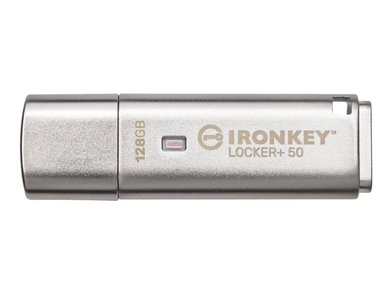 Kingston IronKey Locker+ 50 - Llave USB - Encriptada - 128GB - USB 3.2 Gen 1