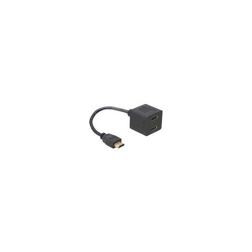 Delock HDMI Adapter - 2x HDMI Female to 0.2m HDMI Male Cable