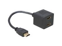 Adaptador HDMI DeLock - Cable HDMI de 0,2 m, 2x HDMI Femenino a Masculino Tipo A (Estándar)