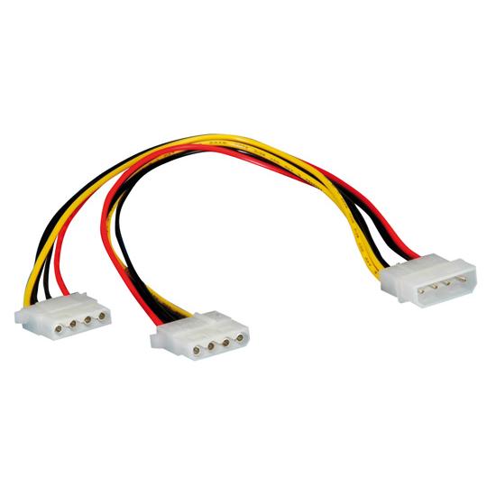 Câble d'alimentation Roline - 4 broches (M) vers 4 broches (F) - 30 cm