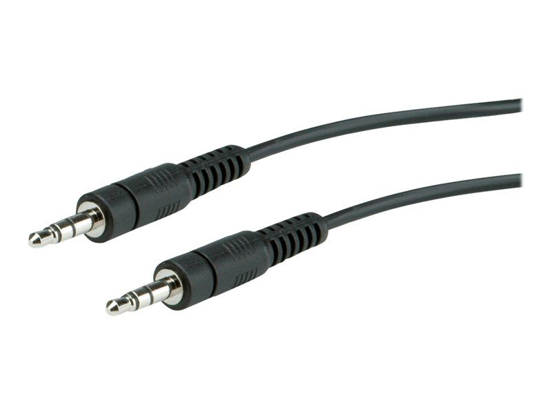 Secomp Roline Audio Cable - 3.5mm Stereo Male to Male - 1m - Shielded - Black