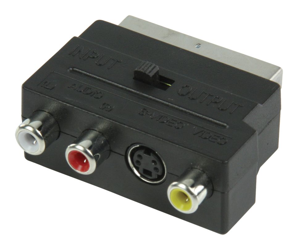 Goobay 21-Pin SCART Adapter (3x RCA + S-Video)