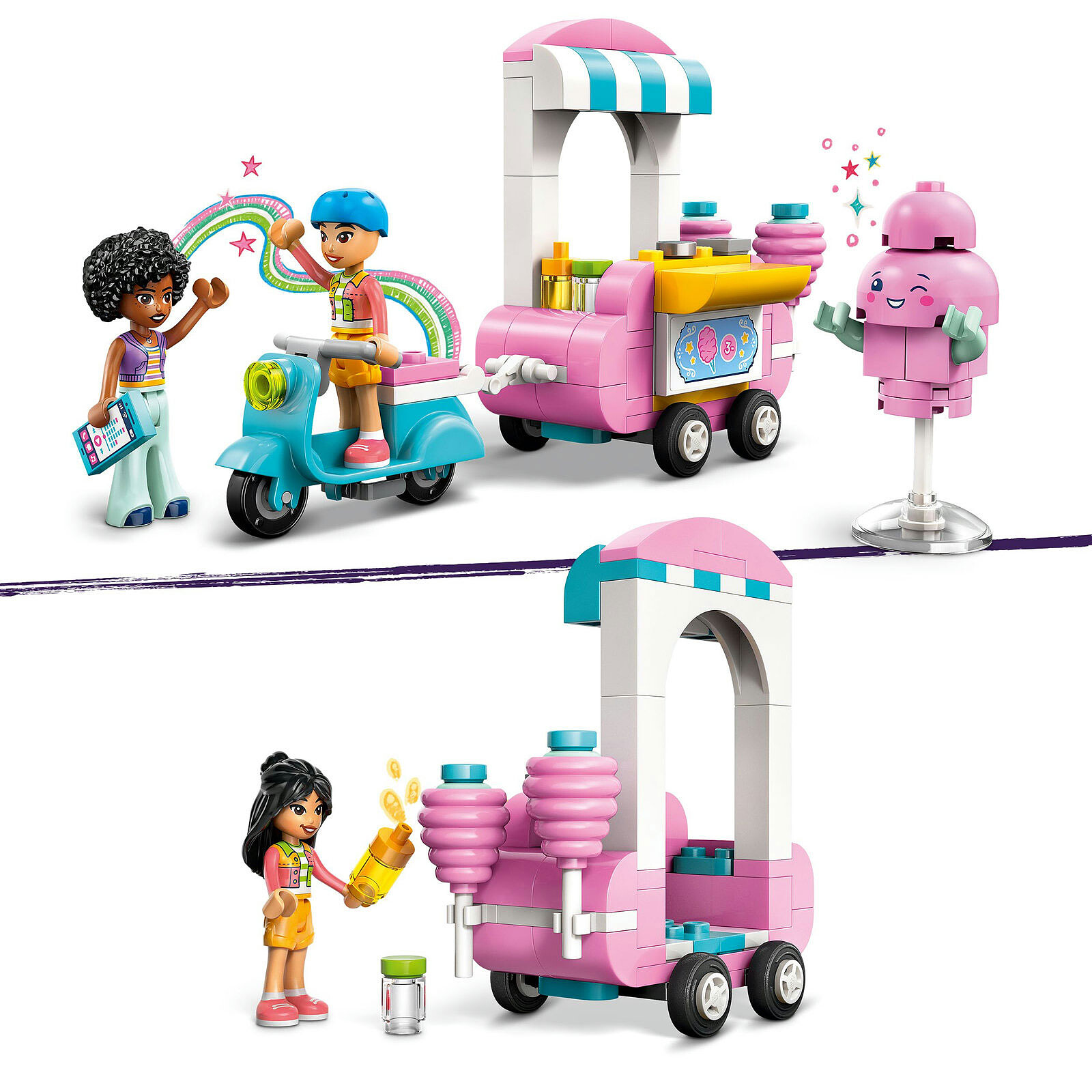 Estante de algodón y scooter LEGO Friends 42643