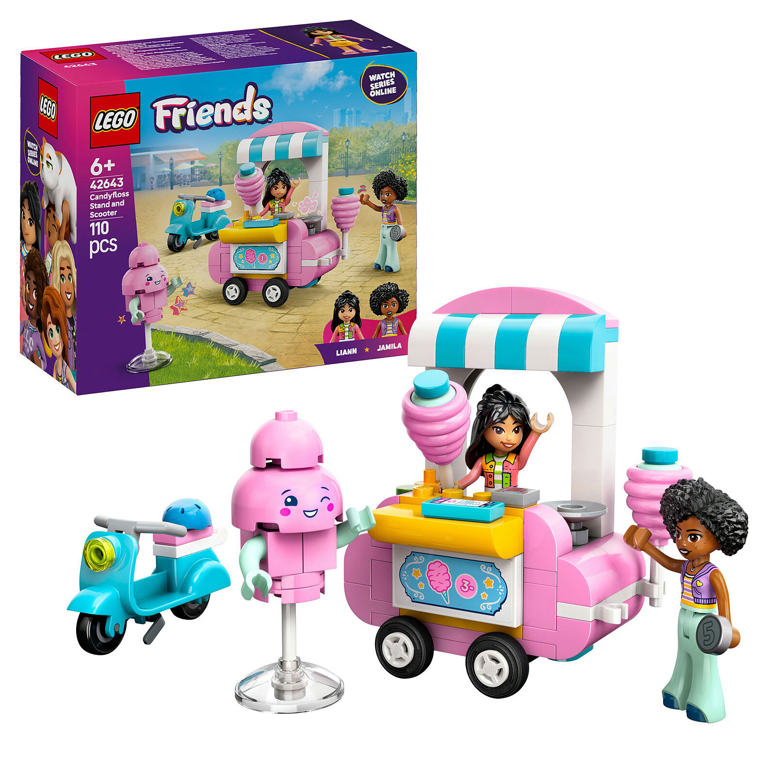 Estante de algodón y scooter LEGO Friends 42643
