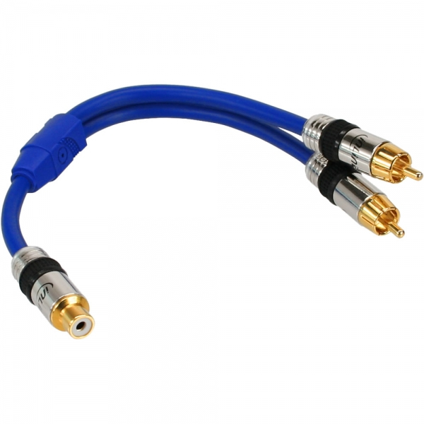 InLine 2x RCA Audio Cable, 0.25m, Blue