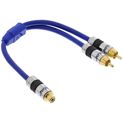 Cable de audio InLine 2x RCA, 0.25 m, Azul