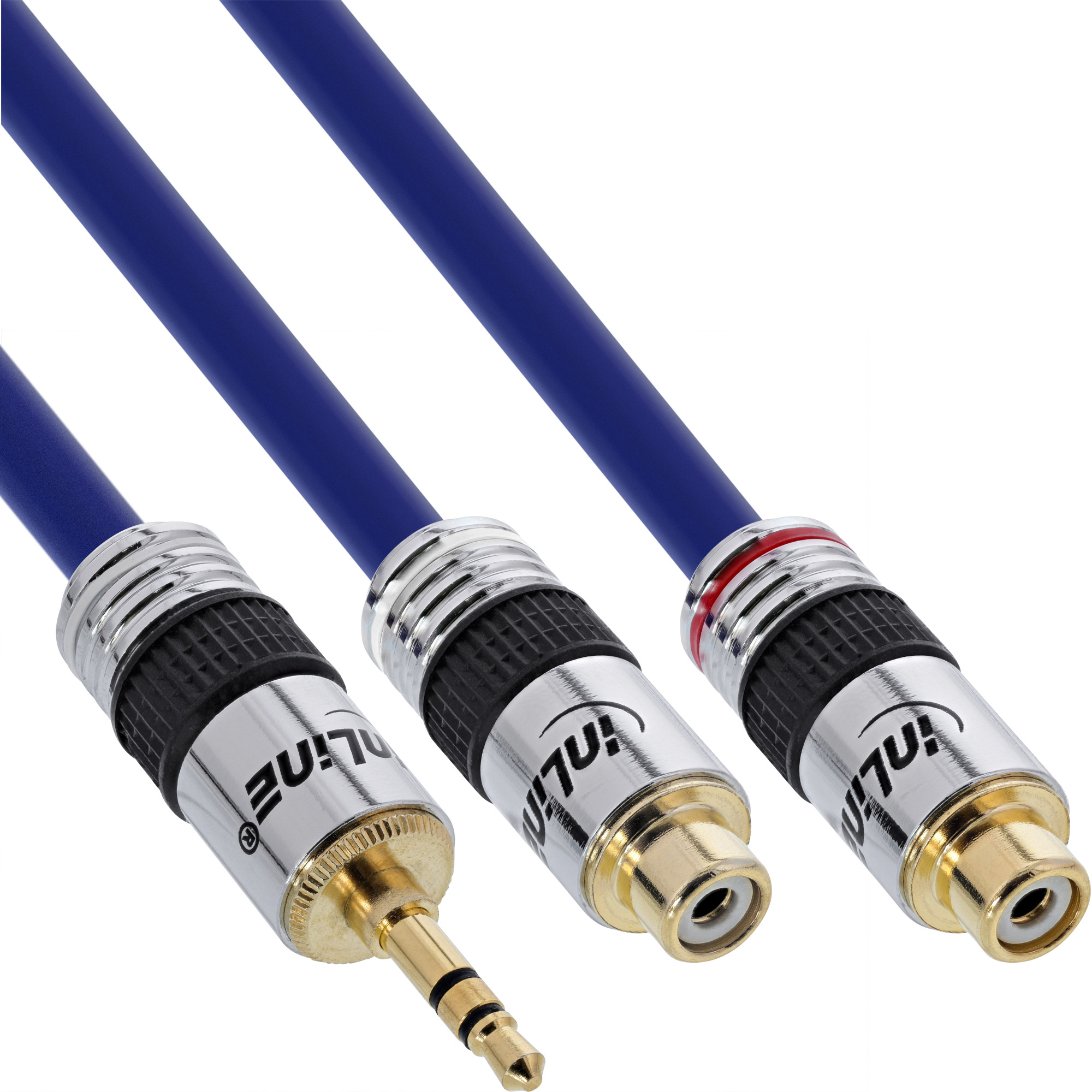 Cables de audio InLine 89941P, 0.25m, 2x RCA a conector 3.5mm, azul