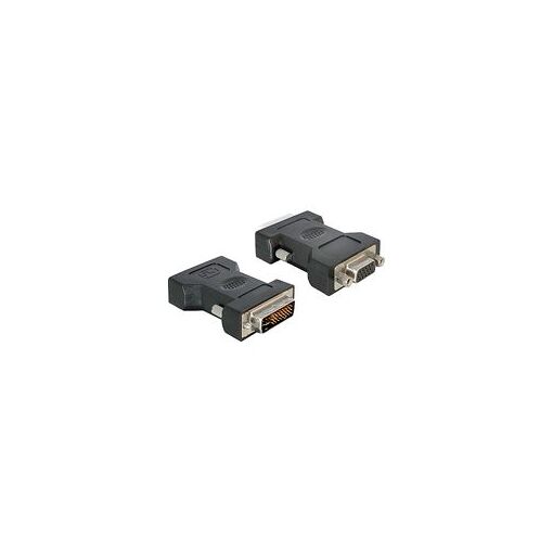 Delock VGA to DVI Adapter (15-pin M to 24+5-pin DVI-I F), Black