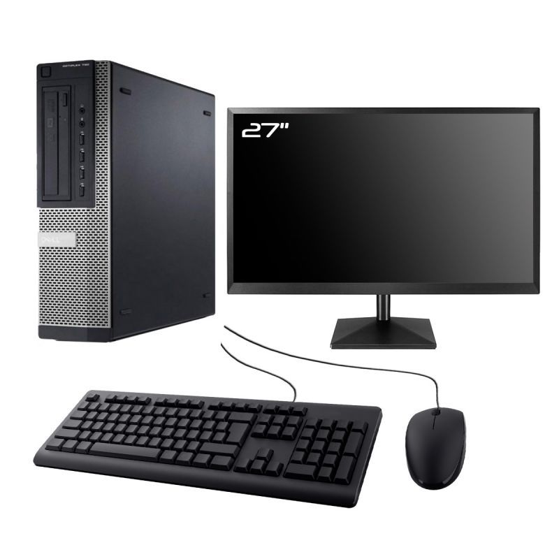 Dell Optiplex 790 DT Desktop Computer - 27" Screen, Intel I3-2100, 32GB RAM, 2TB SSD, Windows 10 with Wifi