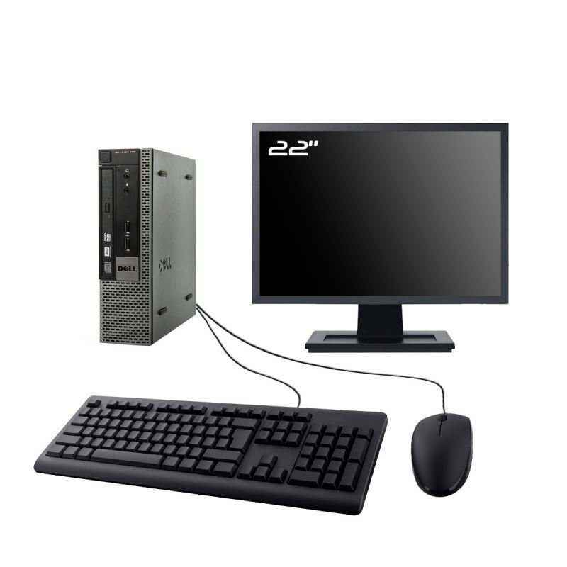 Ordinateur Dell Optiplex 790 USFF - Écran 22'', Intel I3-2100, 16 Go de RAM, 2 To SSD, Windows 10