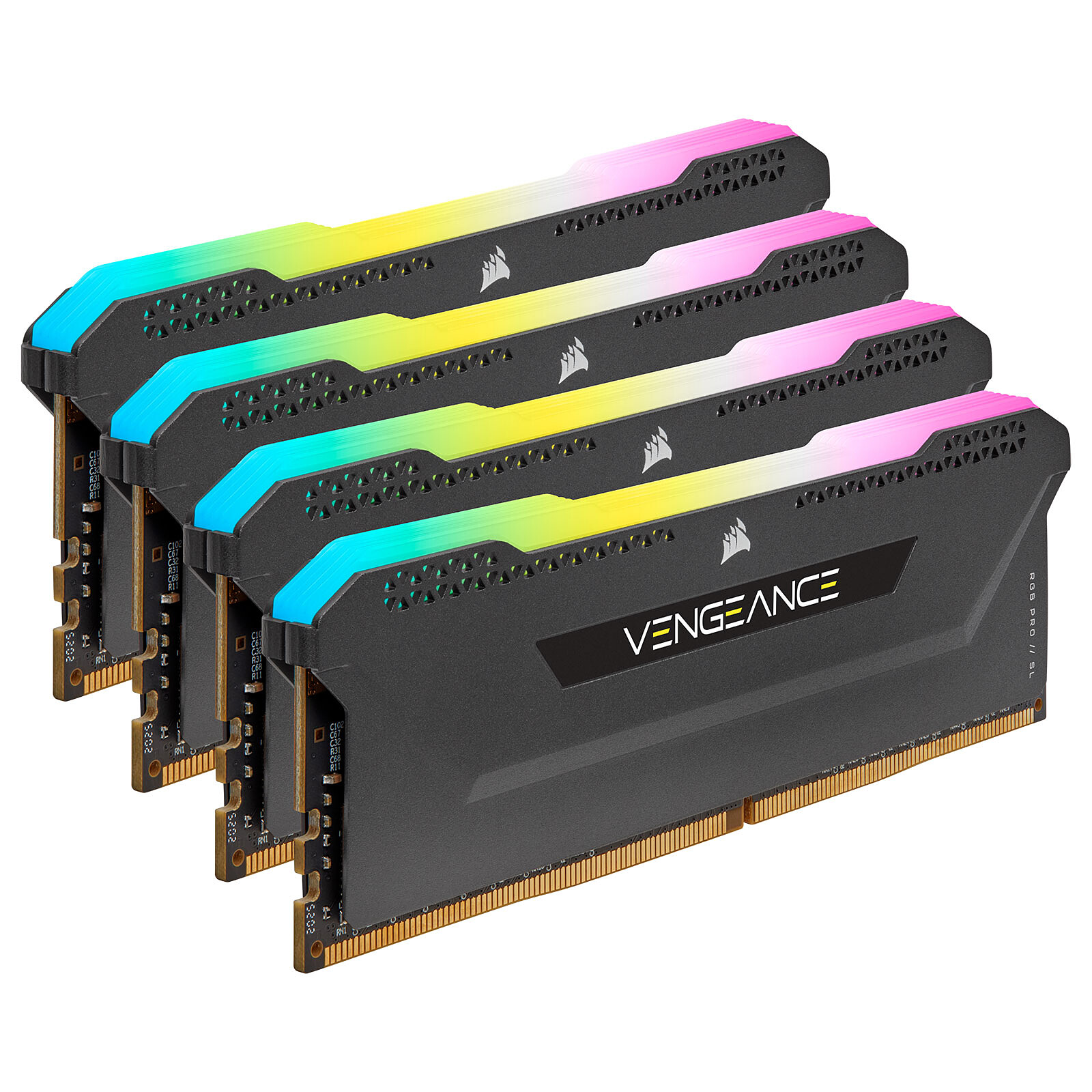 Corsair Vengeance RGB PRO SL Series 64 GB (4 x 16 GB) DDR4 3200 MHz CL16 - Black