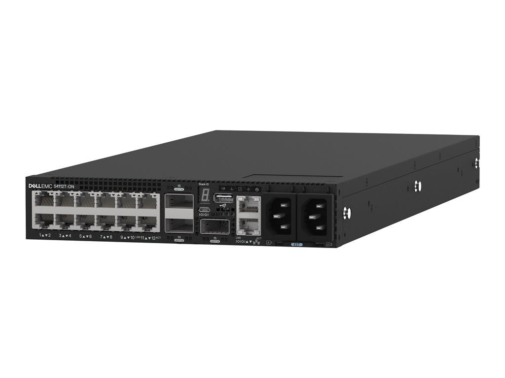 Dell Networking S4112T - Managed Switch - C3 - 12x 10GBase-T + 3x 100Gb QSFP28 - Airflow - Rack Mountable - Dell Smart Value with 1-Year Basic Support