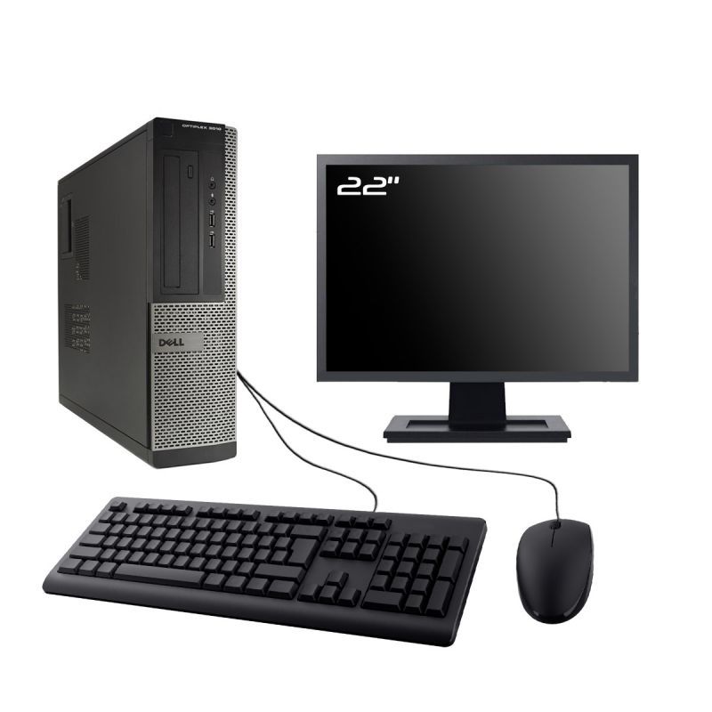 Dell Optiplex 3010 DT Desktop Computer, 22" Screen, Intel i5-3470, 16GB RAM, 500GB HDD, Windows 10, WiFi