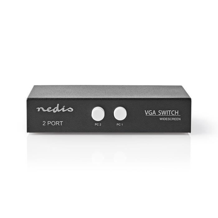 Nedis 2-Port VGA Switch (1 Input to 2 Outputs) - Video VGA Switch (2 Ports)