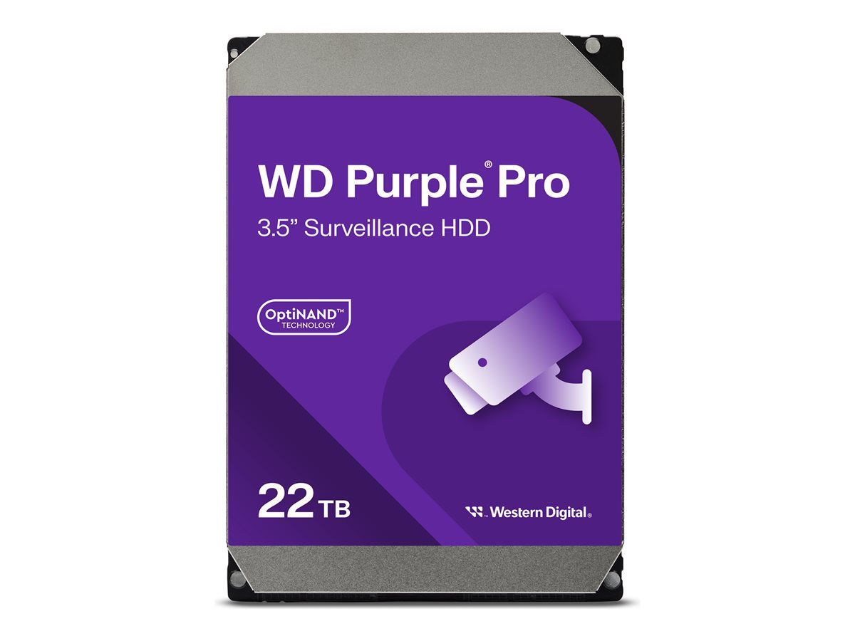 Western Digital Purple Pro 22TB Internal Hard Drive - 3.5" SATA 6Gb/s, 7200 RPM, 512MB Cache