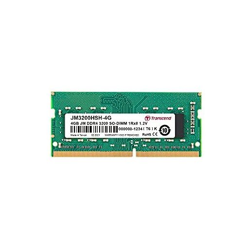 Módulo Transcend JetRAM 4GB DDR4 (260 pines SO DIMM, 3200MHz, PC4-25600, CL22, 1.2V, sin buffer, no ECC)