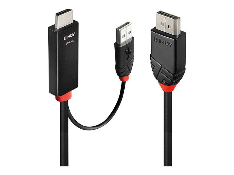 Lindy HDMI to DisplayPort Adapter - 1m - Black