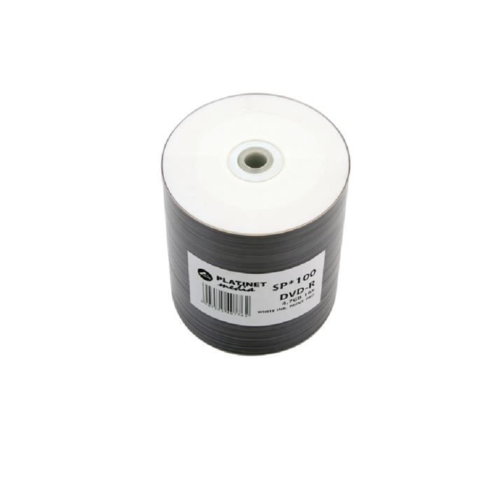 Platinet 100 Pack Printable DVD-R 4.7GB 16X White