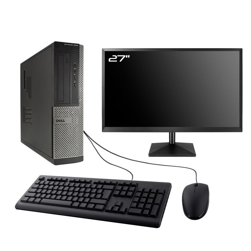 Dell Optiplex 3010 DT Desktop Computer, 27" Screen, Intel i7-3770, 16GB RAM, 2TB SSD, Windows 10 with Wifi