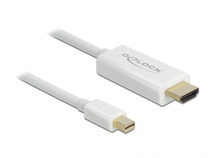 Delock - Cable adaptador - Mini DisplayPort macho a HDMI macho - 2 m - Blanco