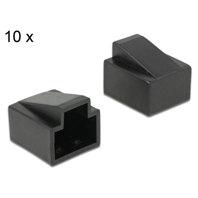 Delock - Gancho para cables RJ45 - Negro (paquete de 10)