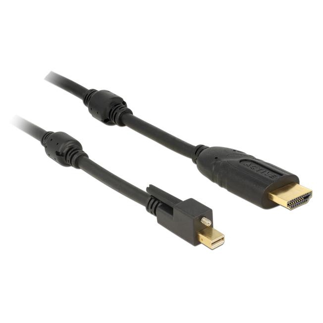 Cable adaptador Delock - Mini DisplayPort macho a HDMI macho - 5 m - negro - soporte 4K
