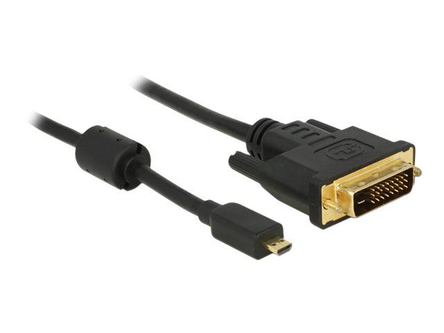 Delock Adapter Cable - Double Connection - DVI-D Male to Micro HDMI Type D Male - 2m - Black