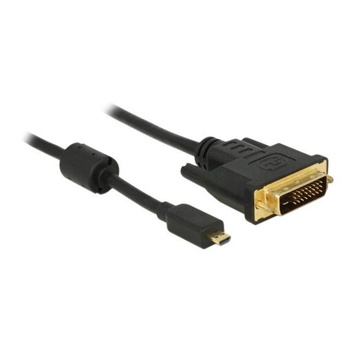 Delock Adapter Cable - Double Connection - DVI-D Male to Micro HDMI Type D Male - 2m - Black