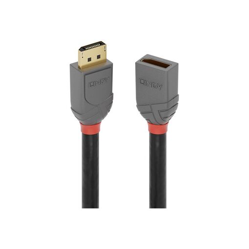 Câble d'extension Lindy Anthra Line DisplayPort - 2m, Rond, Noir