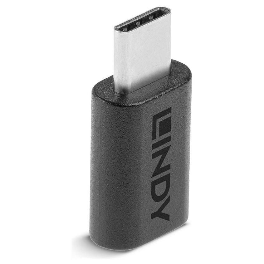 Adaptador Lindy USB-C a USB-C - Negro